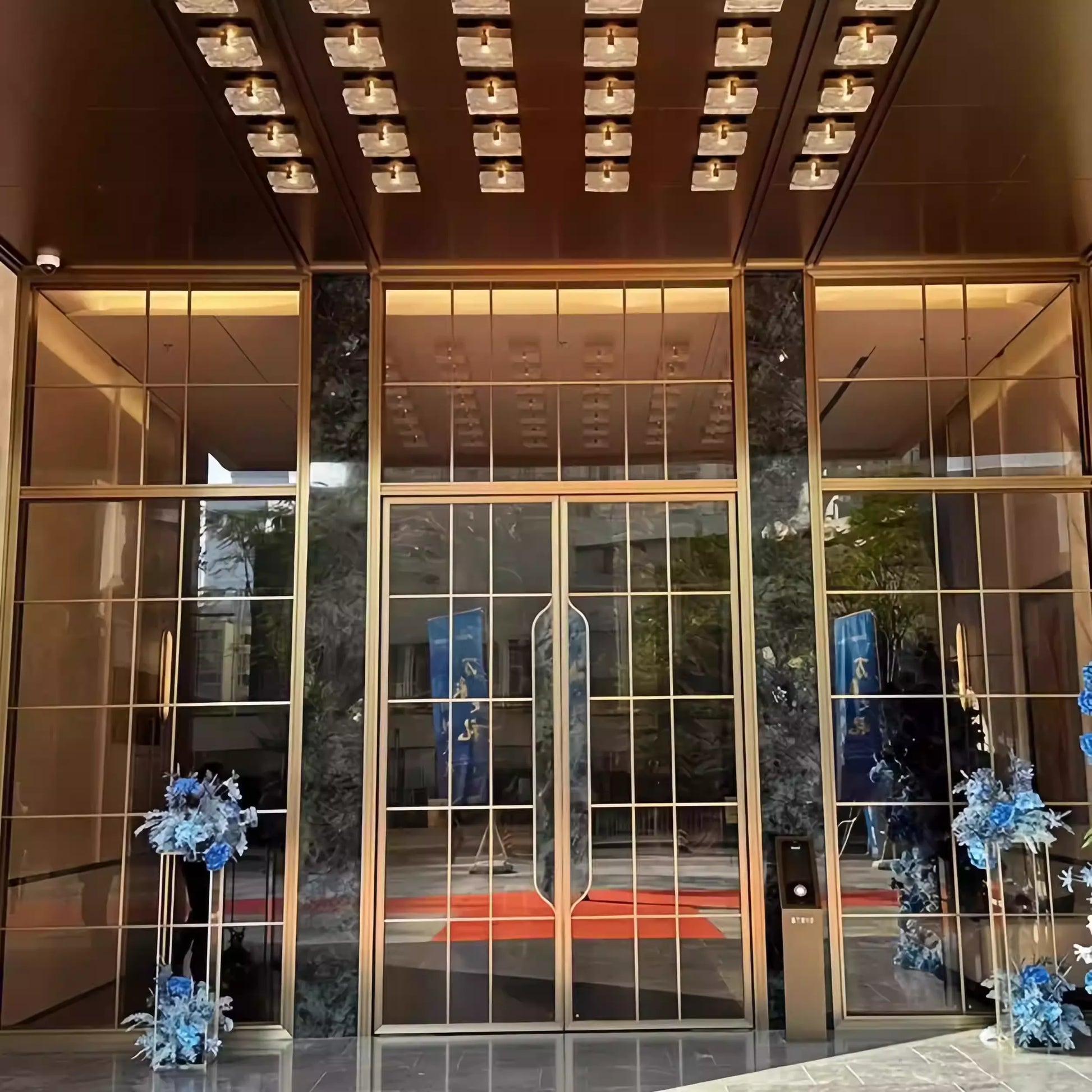 Customized Stainless Steel Glass Floor Spring Door - Hotel Restaurant Club Office Entrance A-Class Fire Door