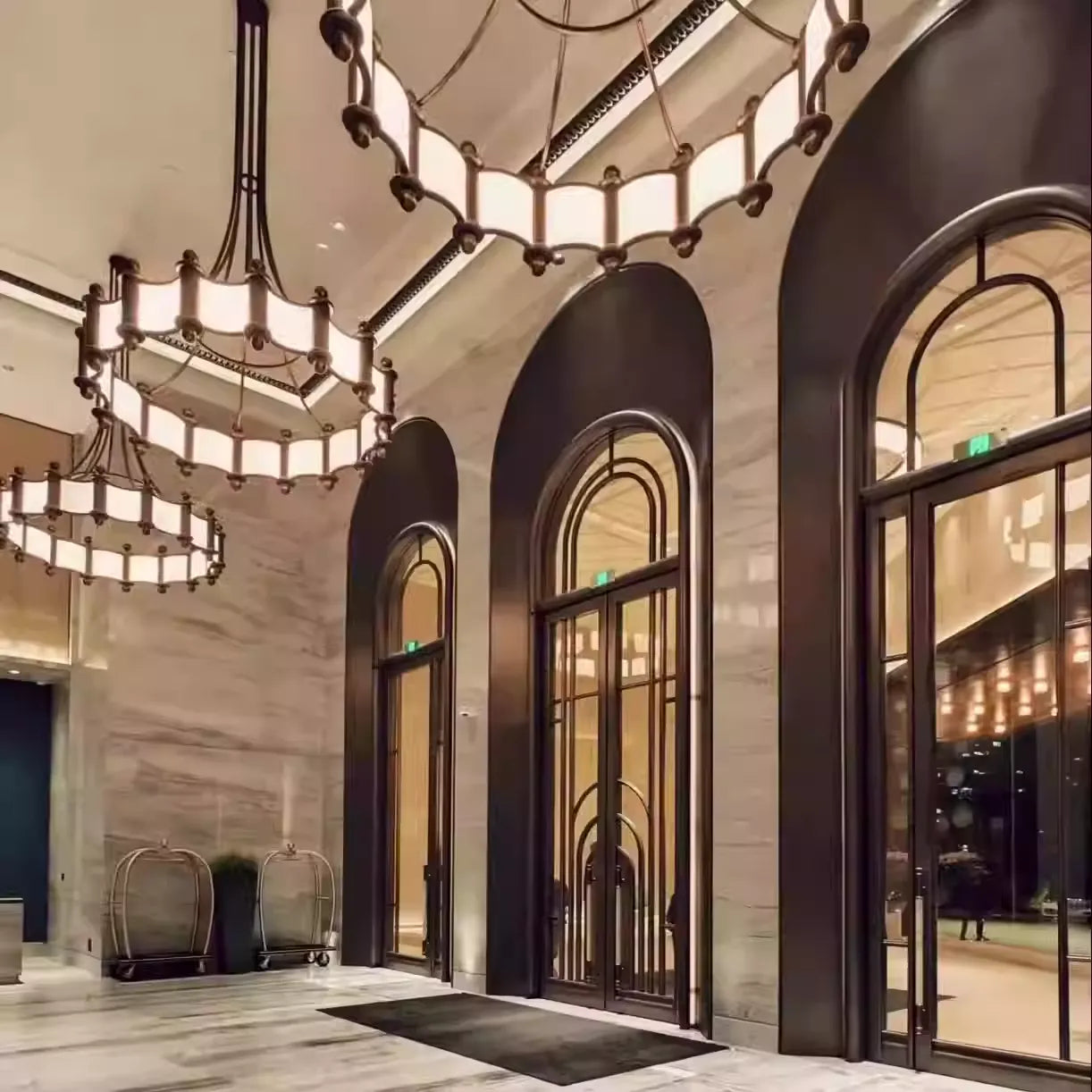 Customized Stainless Steel Glass Floor Spring Door - Hotel Restaurant Club Office Entrance A-Class Fire Door